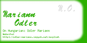 mariann odler business card